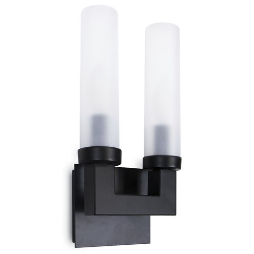 Montecito 2 Light 12.75 inch Black Outdoor Wall Sconce, Double