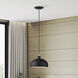 Domma 1 Light 10 inch Black with Brushed Nickel Accents Pendant Ceiling Light