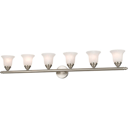 Neptune 6 Light 48 inch Brushed Nickel Bath Vanity Wall Light