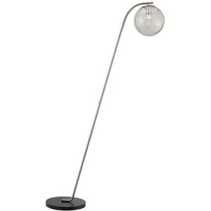 Roden 61 inch 25.00 watt Black Floor Lamp Portable Light in Brushed Nickel / Smoke