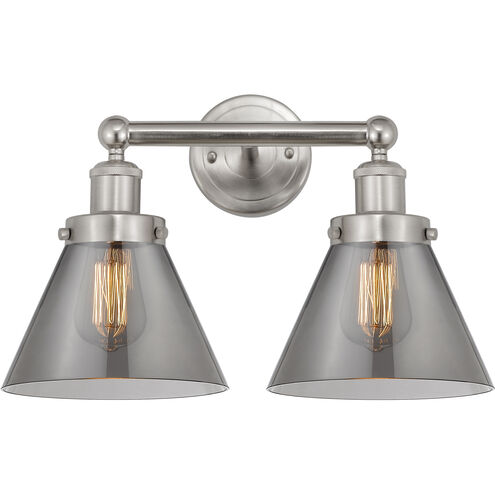 Cone 2 Light 15.5 inch Brushed Satin Nickel Bath Vanity Light Wall Light