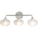 Ume 3 Light 22 inch Sterling and Sterling Curved Arm Bath Sconce Wall Light in Frosted, Curved Arm