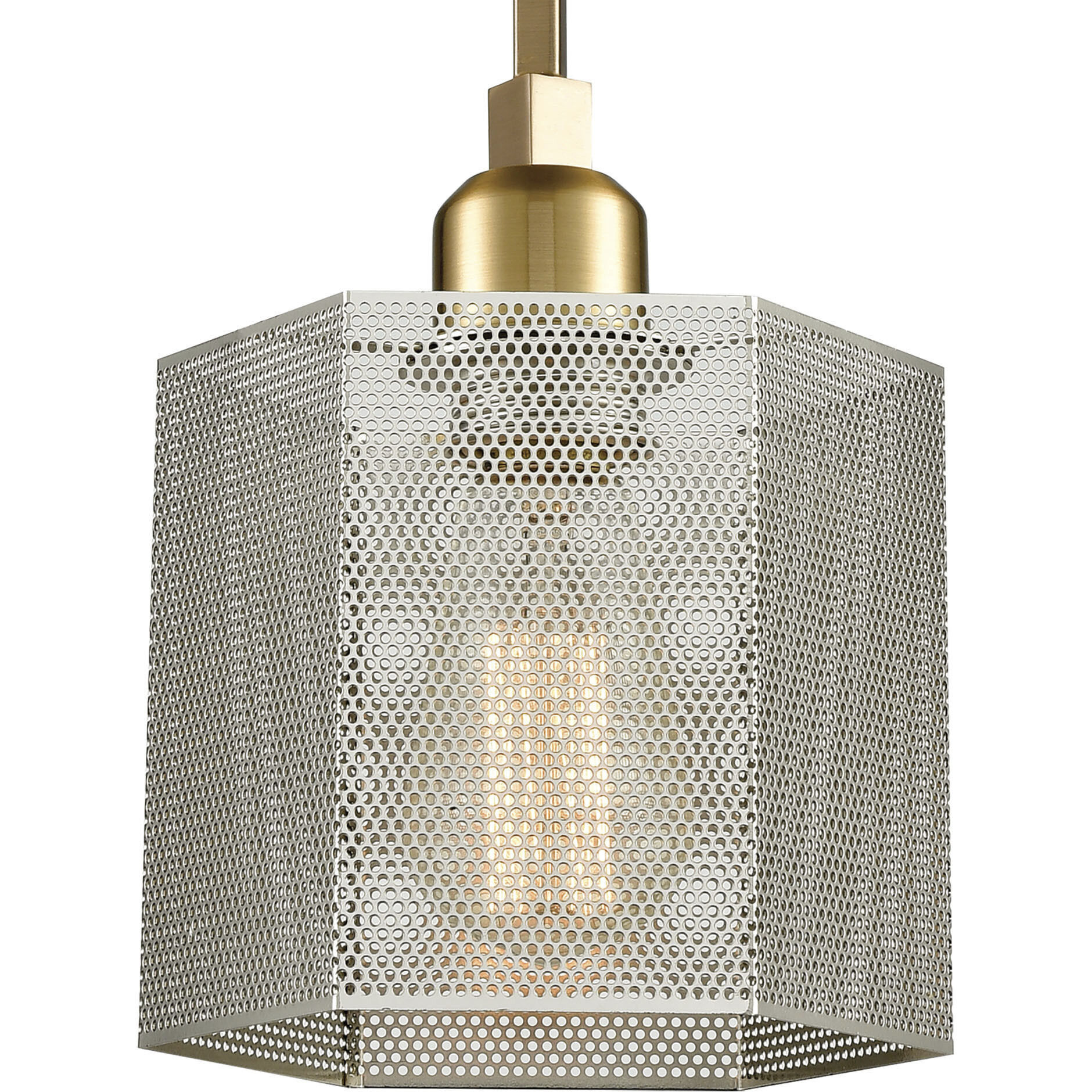 Compartir 1 Light 6 inch Satin Brass with Satin Nickel Mini Pendant Ceiling Light