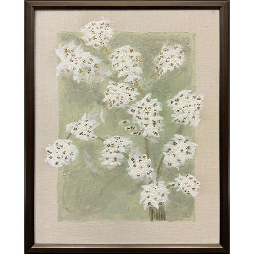 Spring Renewal Green and Beige and Brown and Metallic Framed Art