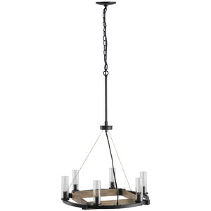 Gian 23 inch Black and Clear Chandelier Ceiling Light