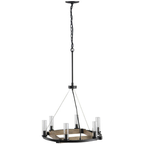 Gian 23.2 inch Black and Clear Chandelier Ceiling Light