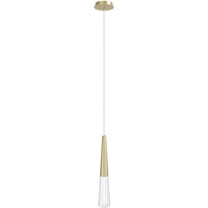 Encino LED 4 inch Brushed Brass Pendant Ceiling Light