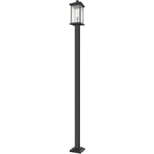 Portland 1 Light 117 inch Oil Rubbed Bronze Outdoor Post Mounted Fixture in Clear Beveled Glass, 21.25