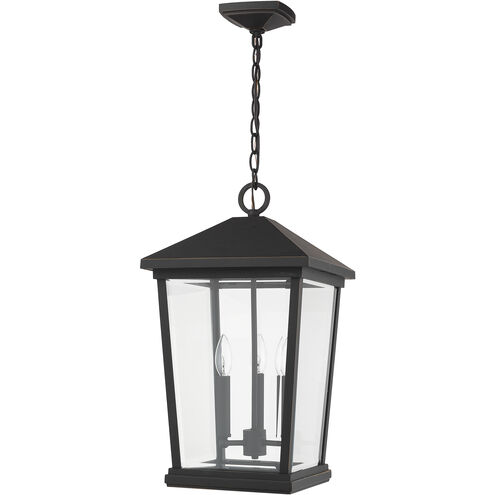 Beacon 3 Light 12 inch Oil Rubbed Bronze Outdoor Chain Mount Ceiling Fixture
