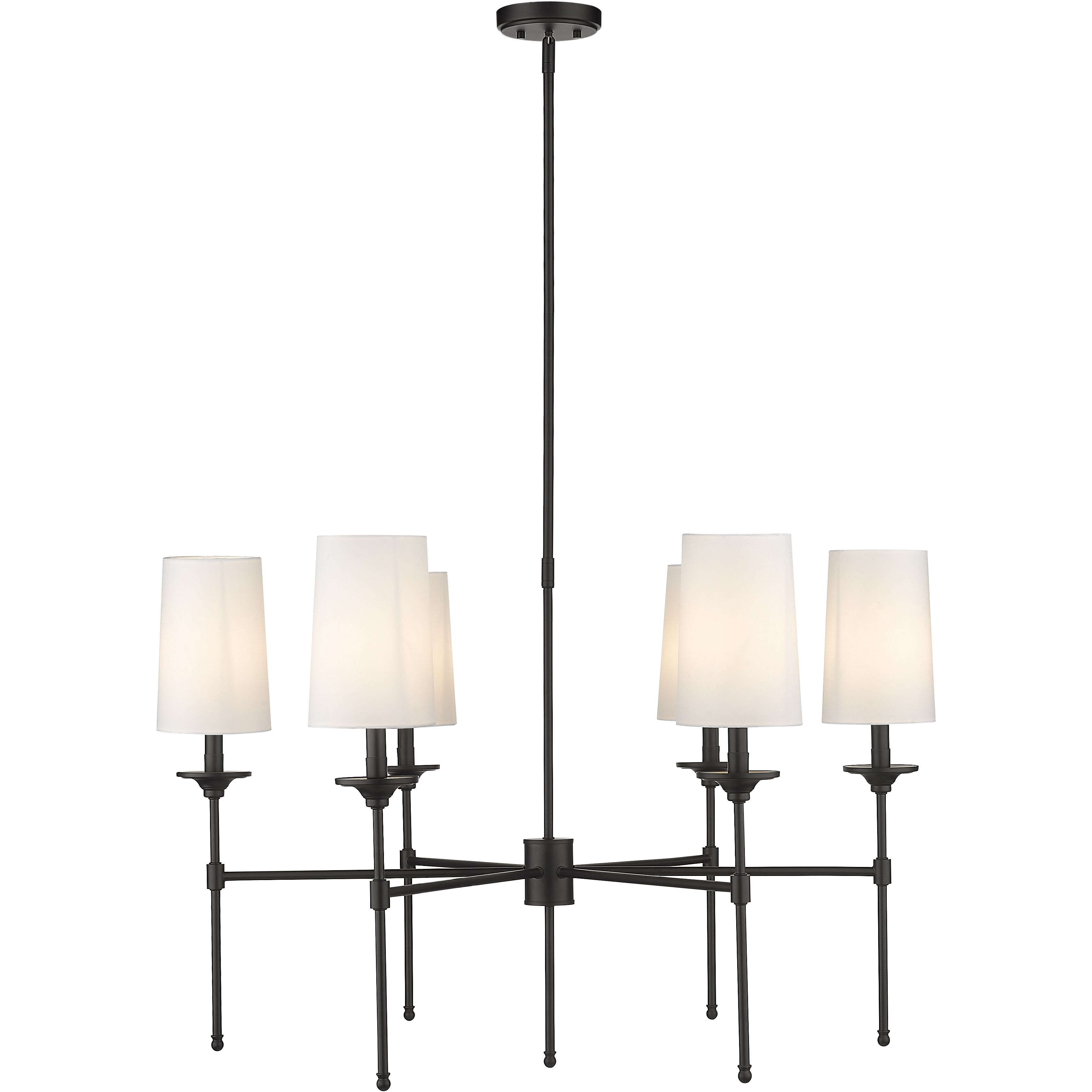 Emily 6 Light 38 inch Matte Black Chandelier Ceiling Light
