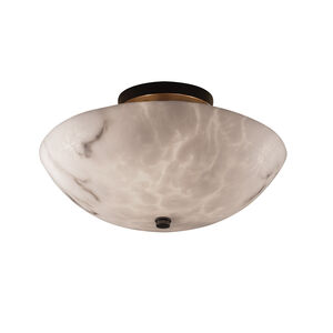 LumenAria 2 Light 21 inch Dark Bronze Semi-Flush Bowl Ceiling Light in Round Bowl, Incandescent