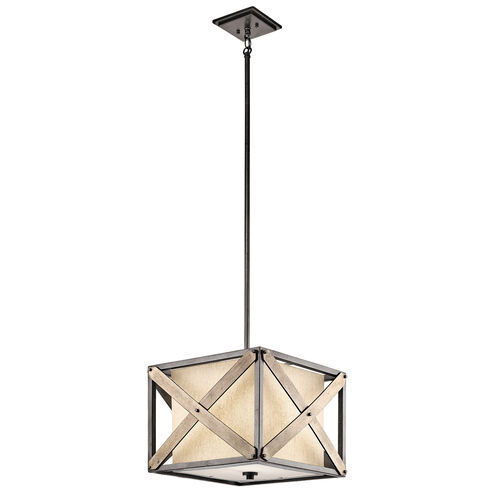 Cahoon 1 Light 16 inch Anvil Iron Pendant/Semi Flush Ceiling Light