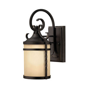 Casa 1 Light 18 inch Olde Black Outdoor Wall Lantern in Light Etched Amber, Medium