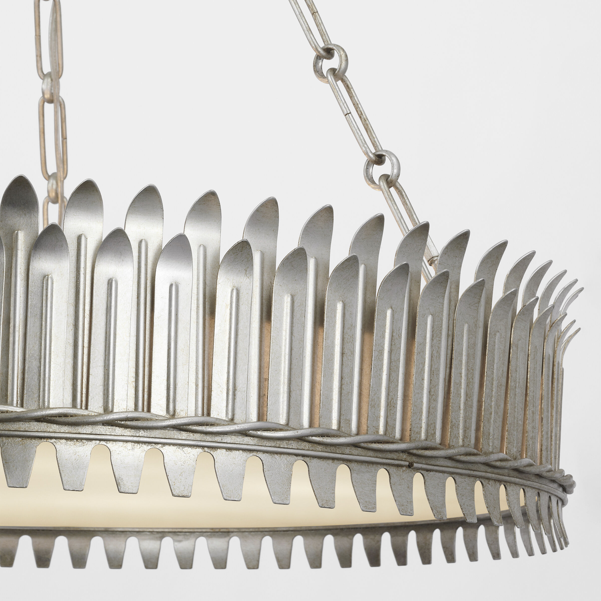 Suzanne Kasler Leslie LED 26.75 inch Burnished Silver Leaf Chandelier Ceiling Light