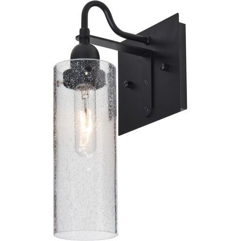 Juni 10 1 Light 6 inch Black Wall Sconce Wall Light in Clear Bubble Glass