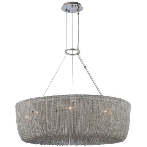 Genevieve 9 Light 28 inch Polished Nickel Pendant Ceiling Light