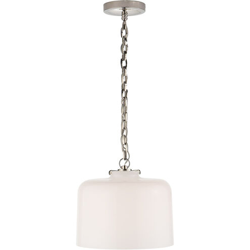 Thomas O'Brien Katie5 1 Light 12 inch Polished Nickel Dome Pendant Ceiling Light in White Glass