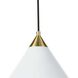 Hilton 1 Light 11.75 inch White and Natural Brass Pendant Ceiling Light