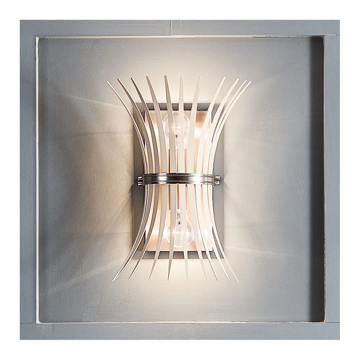Homestead Baile 2 Light 8 inch Brushed Nickel Wall Sconce Wall Light, Baile