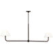 C&M by Chapman & Myers Fiona 2 Light 60 inch Aged Iron Linear Chandelier Ceiling Light in LED