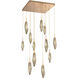 Rock Crystal LED Novel Brass Chandelier Ceiling Light, Square Multi-Port