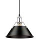 Yep Orwell 1 Light 10 inch Chrome Pendant Ceiling Light in Matte Black, Damp