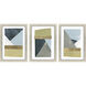 Abstract Blue and Gray and White and Yellow Framed Art