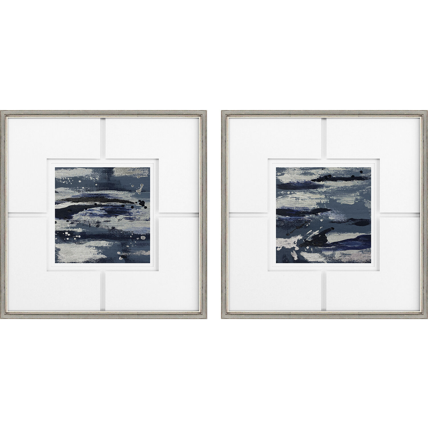 Imprint Blue and Black and Metallic Framed Art, The Studio
