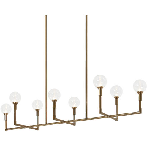 Candlestix 8 Light 18.13 inch Aged Gold Brass Chandelier Ceiling Light in Aged Gold Brass and Clear
