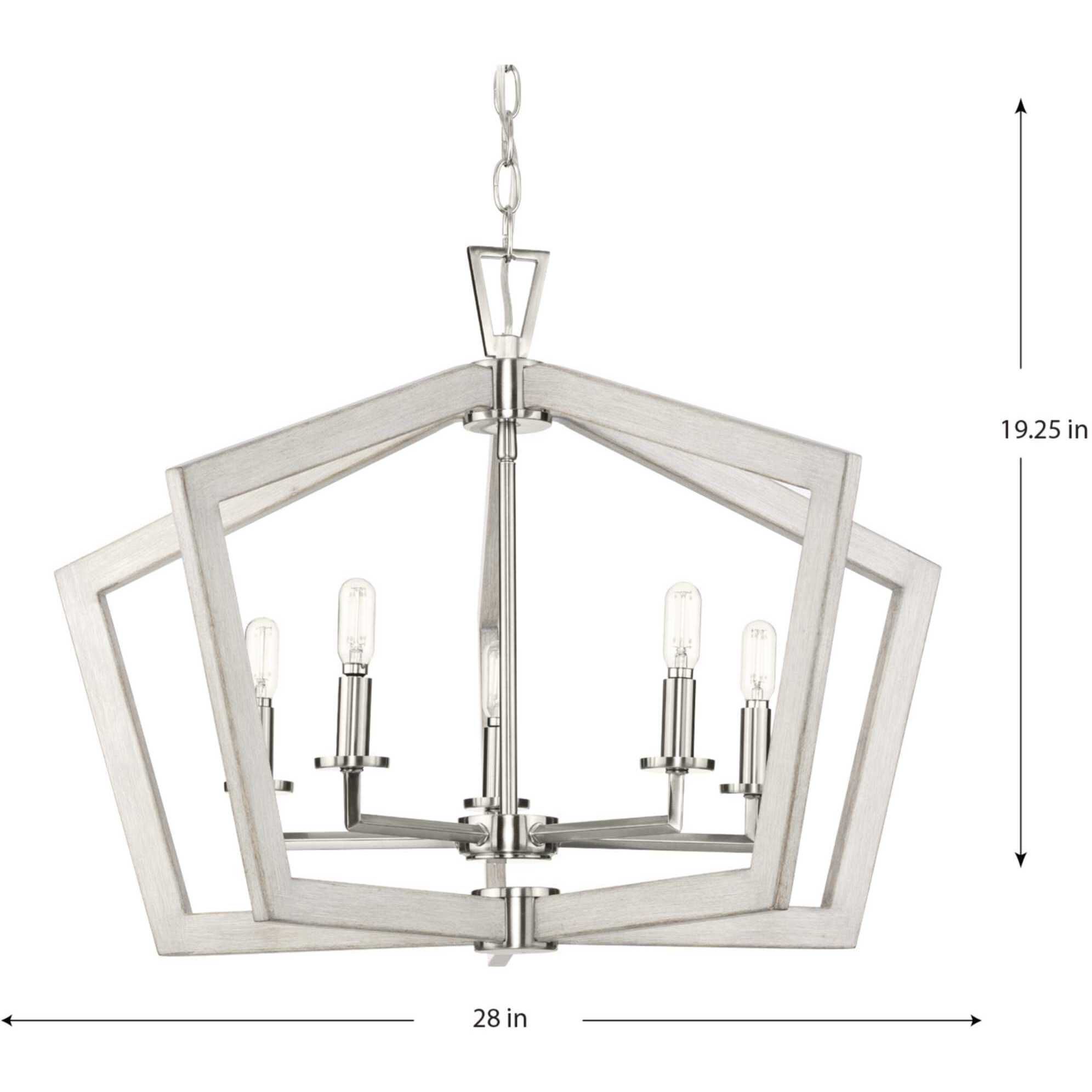 Galloway 5 Light 28 inch Brushed Nickel Pendant Ceiling Light