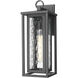 Ashland 1 Light 18 inch Matte Black Outdoor Sconce in Waterglass