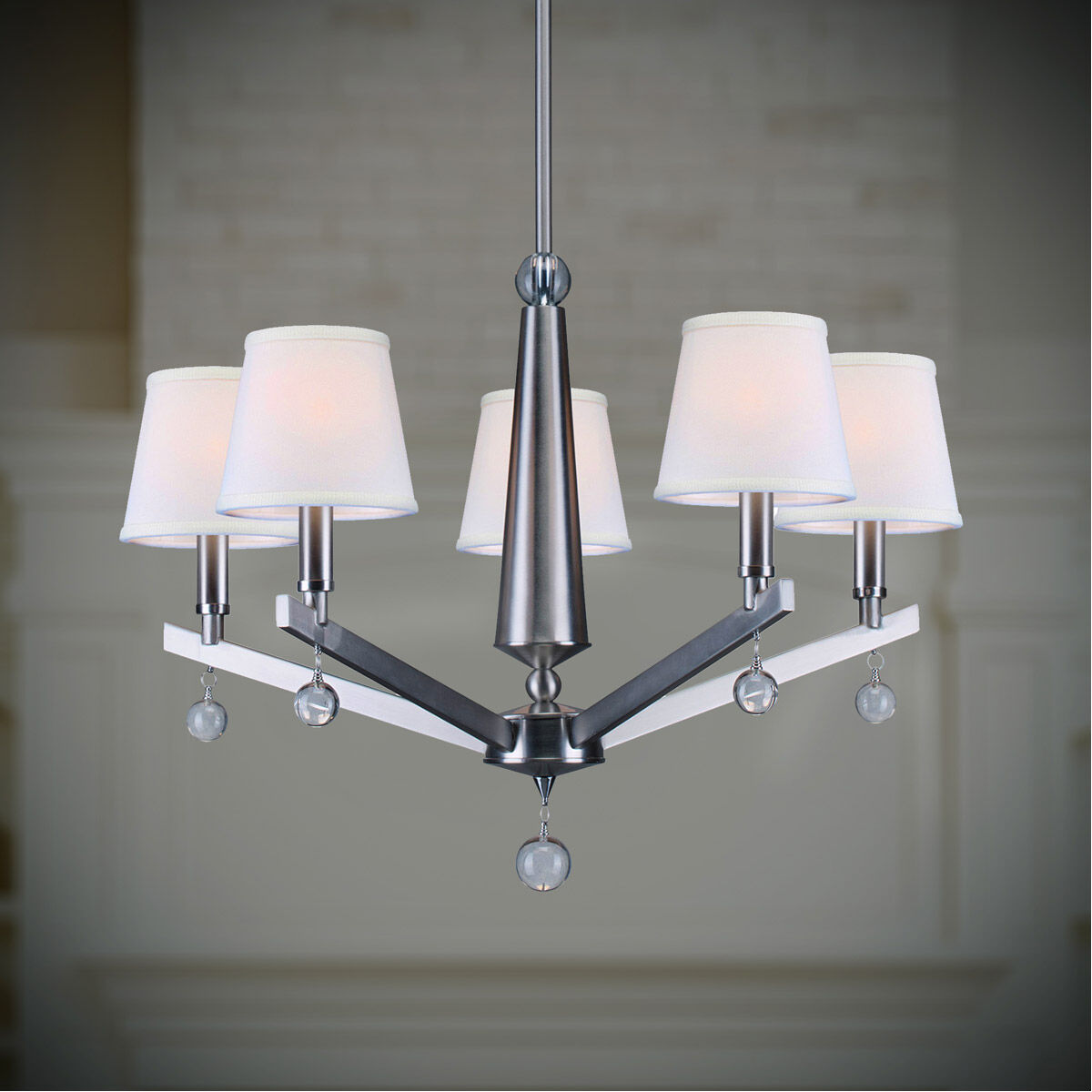 Signature 5 Light 23 inch Brushed Nickel Chandelier Ceiling Light