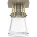Erlenmeyer 1 Light 6.1 inch Soft Gold Semi-Flush Ceiling Light