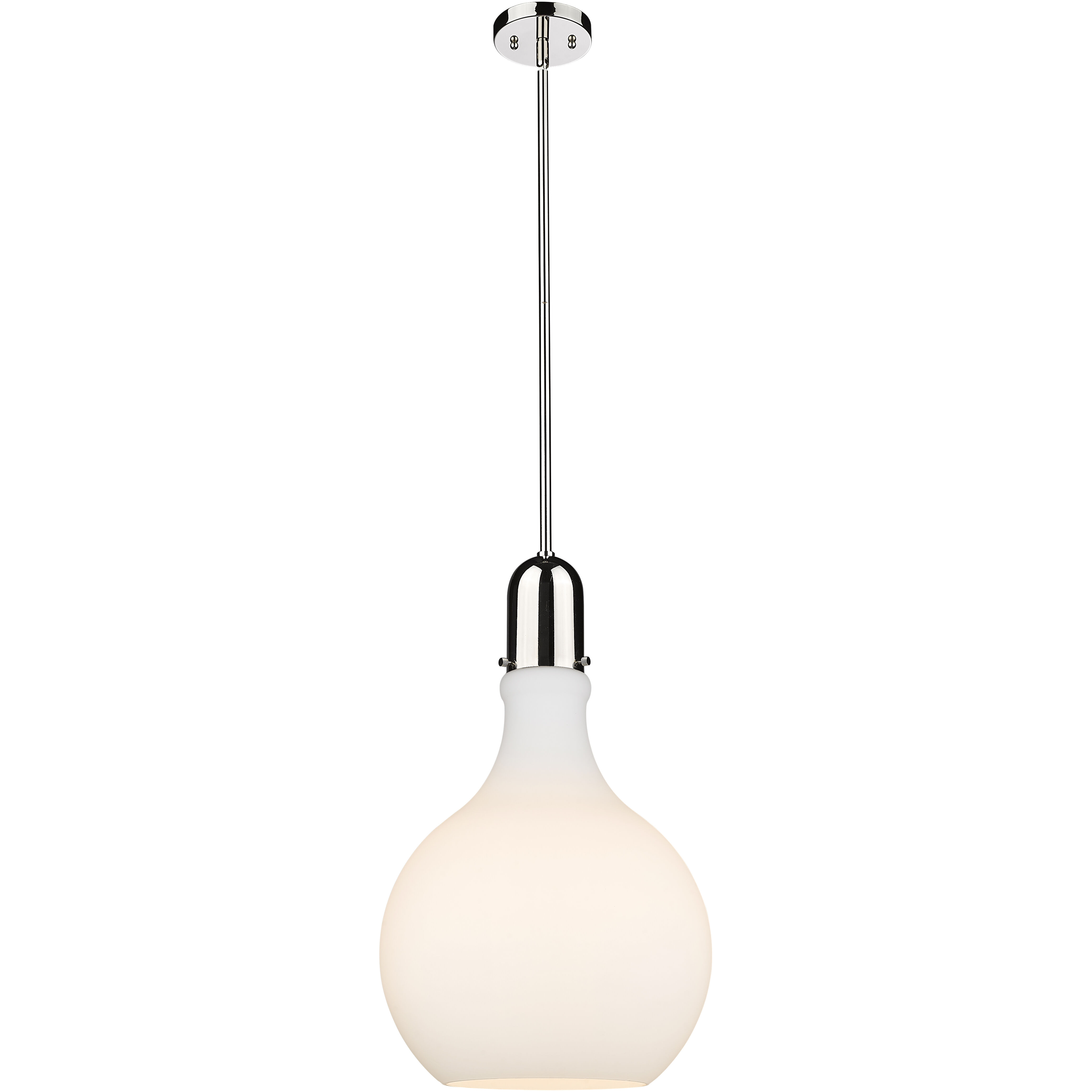 Auralume Amherst 1 Light 14 inch Polished Nickel Pendant Ceiling Light in Matte White Glass