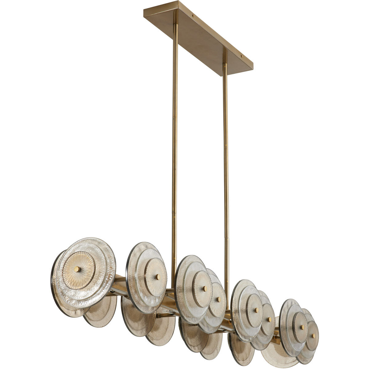 Kinlee 12 Light 51 inch Antique Brass Linear Chandelier Ceiling Light