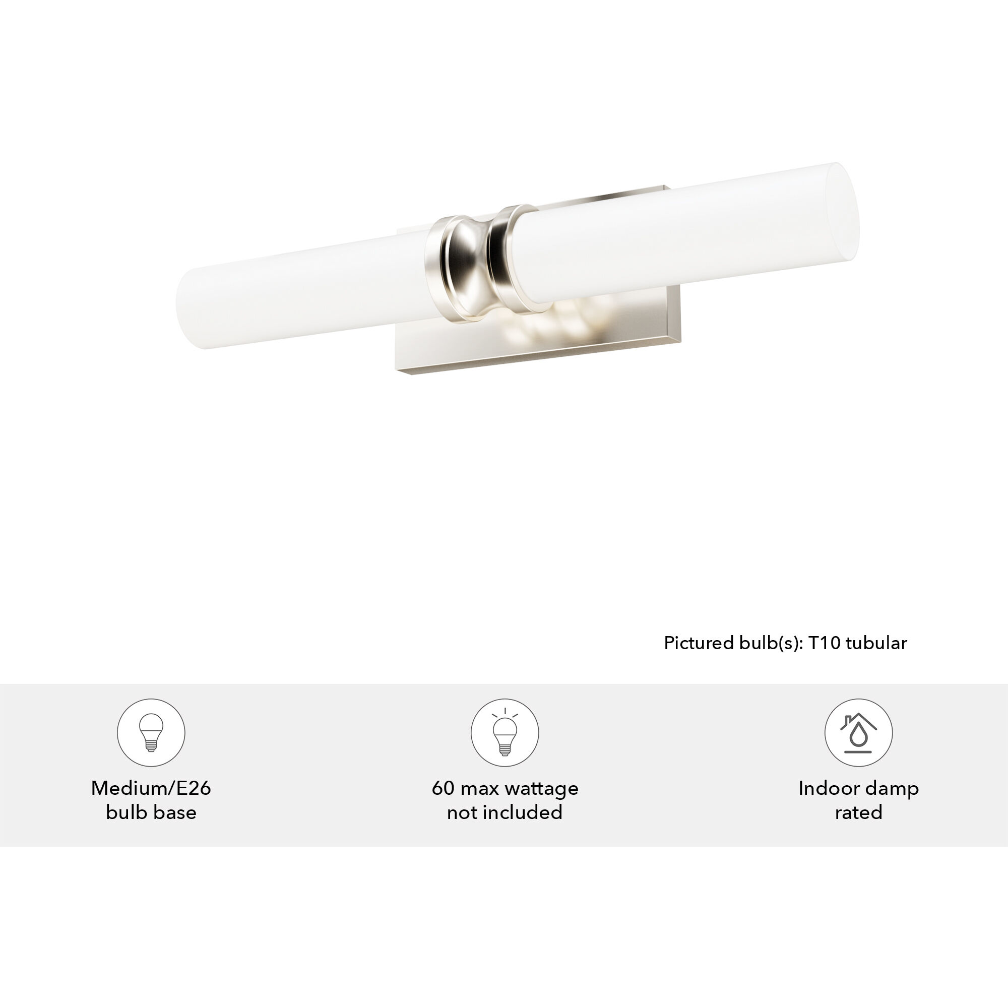 Lenlock 2 Light 22 inch Brushed Nickel Vanity Light Wall Light