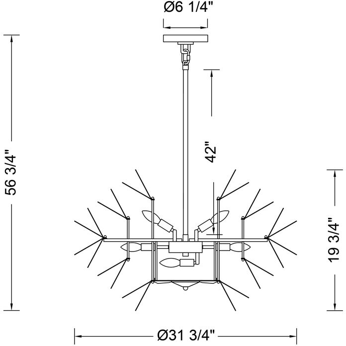 Luminoso 14 Light 31.75 inch Polished Chrome Chandelier Ceiling Light