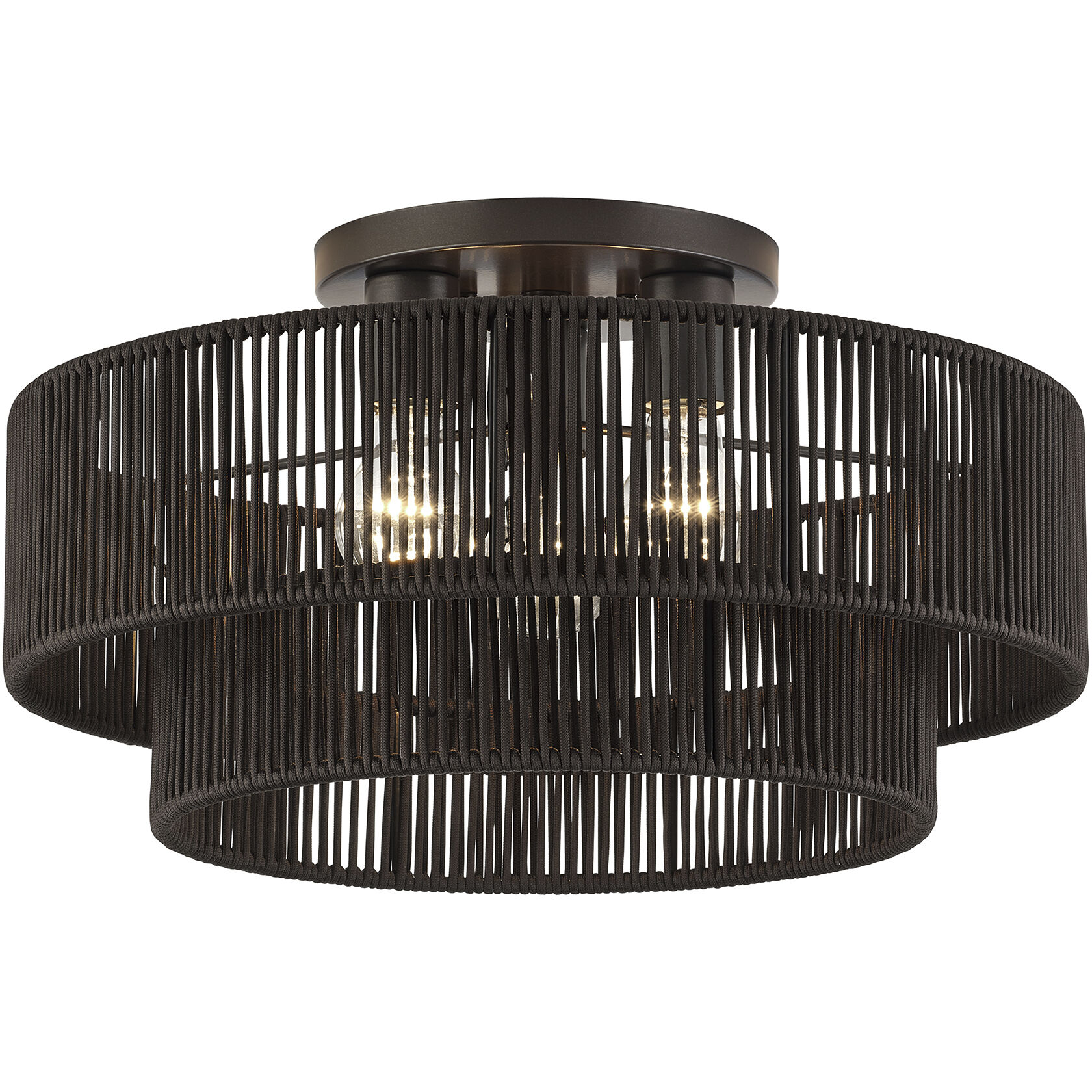 Acordia 3 Light 18 inch English Bronze Semi Flush Mount Ceiling Light, Large