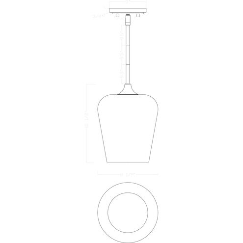 Octave 1 Light 8 inch Polished Chrome Pendant Ceiling Light, Essentials
