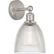 Edison Castile 1 Light 6 inch Brushed Satin Nickel Sconce Wall Light in Clear Glass