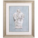 Deco Vase Teal and Brown and Neutral and Gray Framed Art