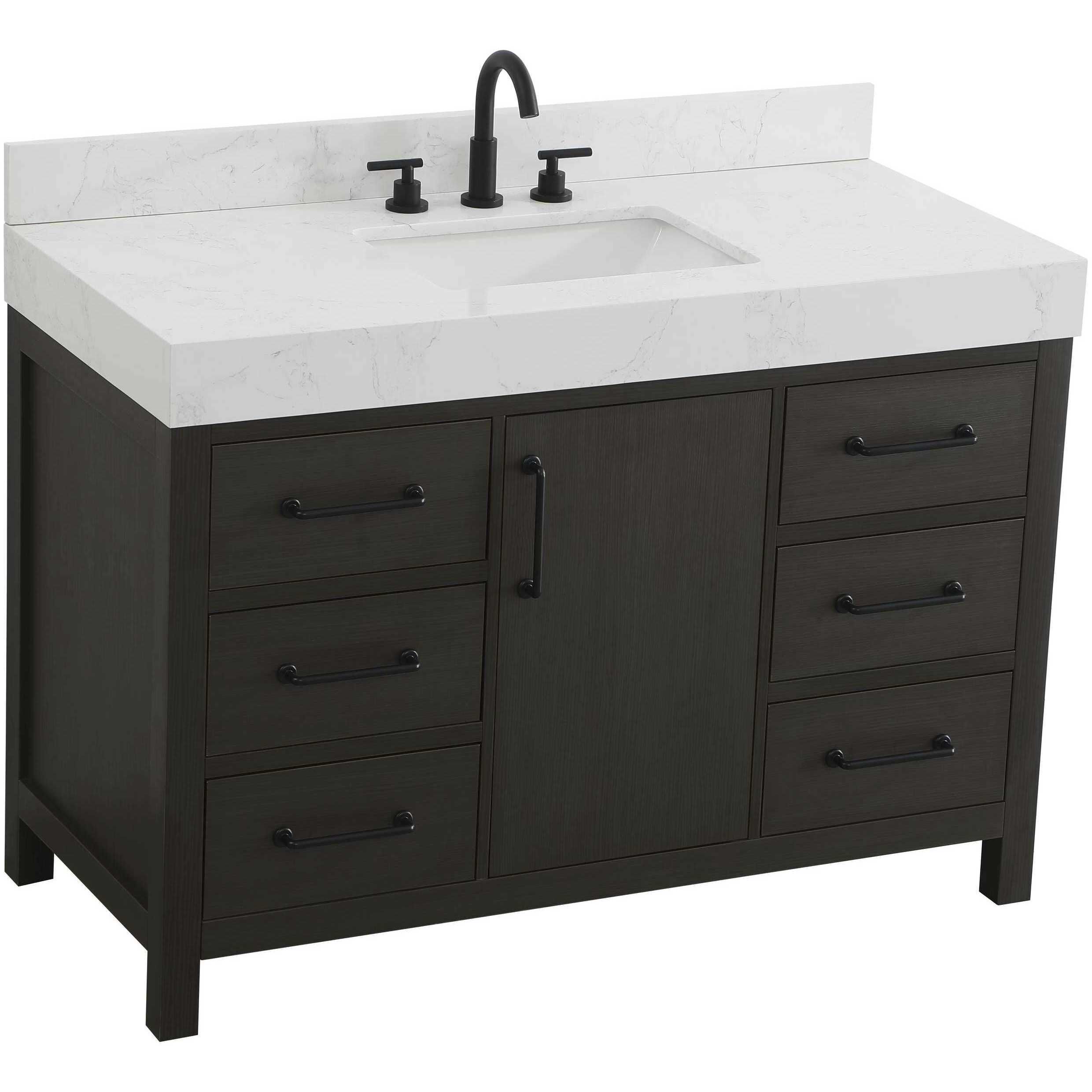 Nathan 48 X 34 inch Mocha Brown Bathroom Vanity Cabinet in Included