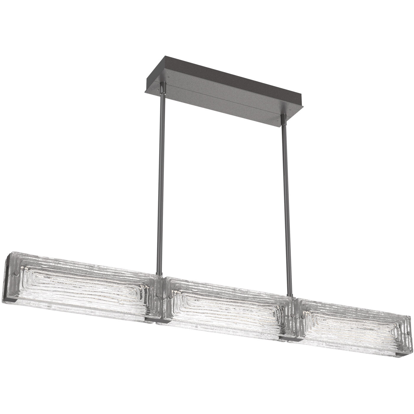 Tabulo LED Graphite Linear Pendant Ceiling Light in Linea Cast