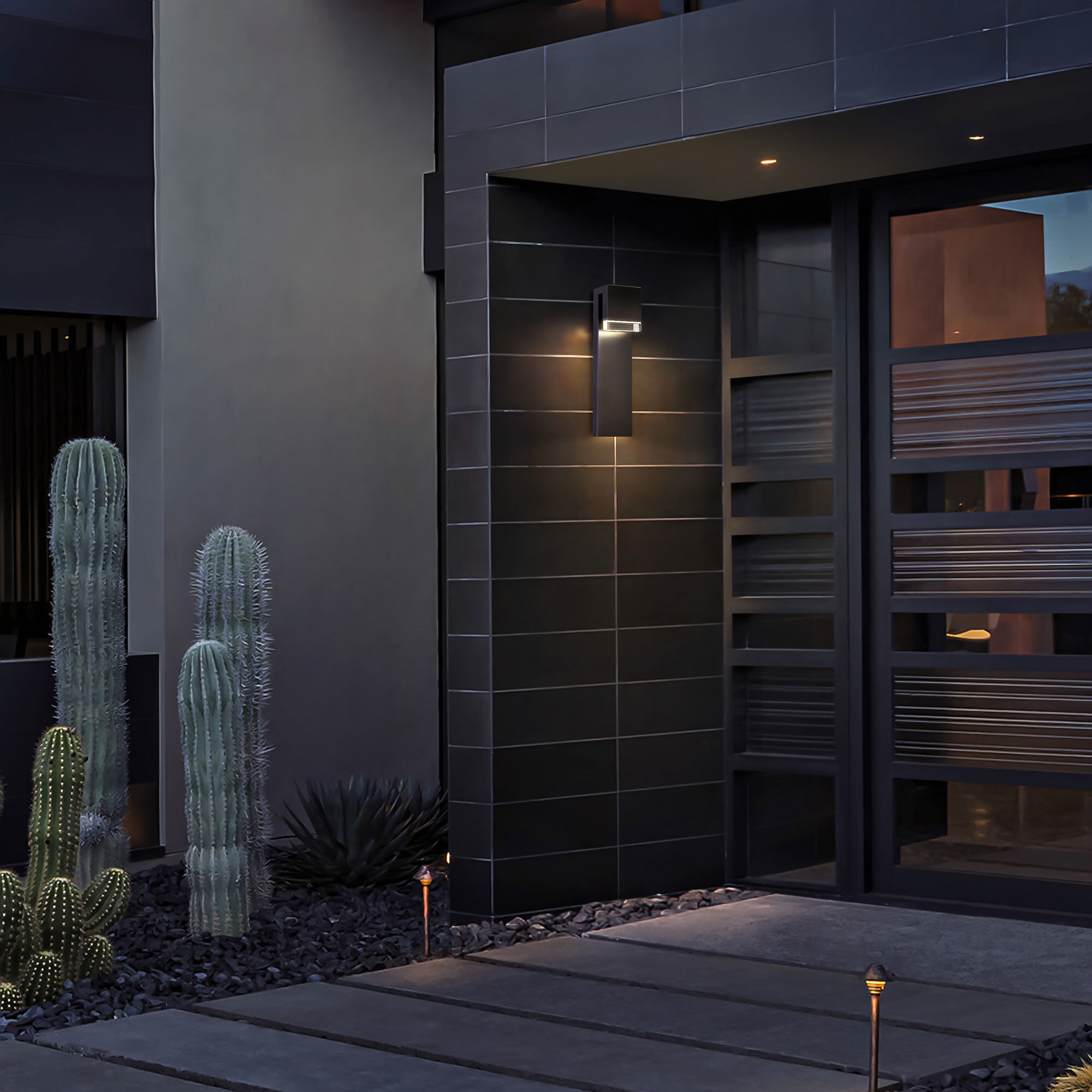 Lagos LED 24 inch Sand Black Outdoor Wall Sconce