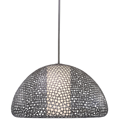 Dilston LED 36 inch Bronze Pendant Ceiling Light in Cream Linen Fabric
