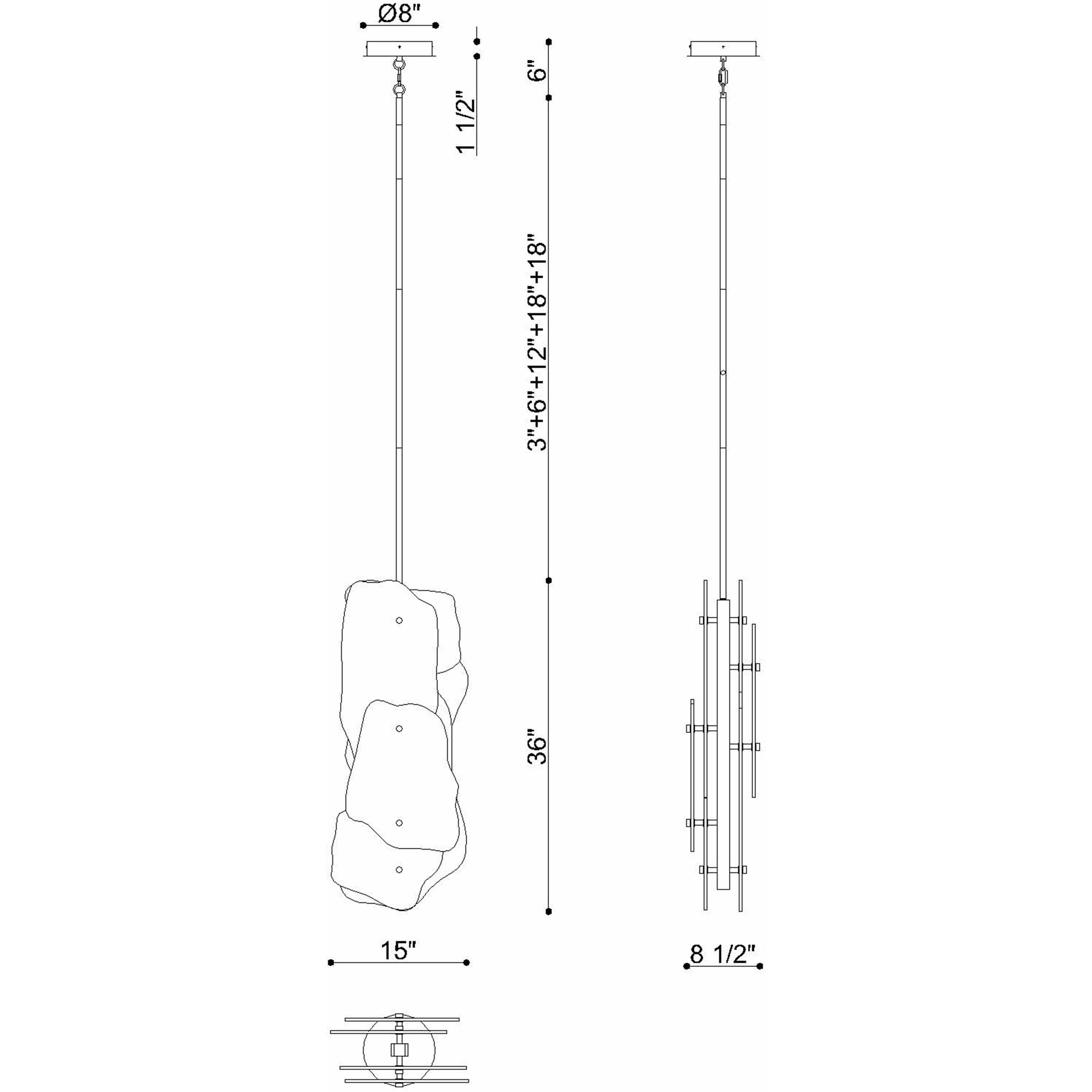 Grotto LED 8.5 inch Polished Nickel Pendant Ceiling Light