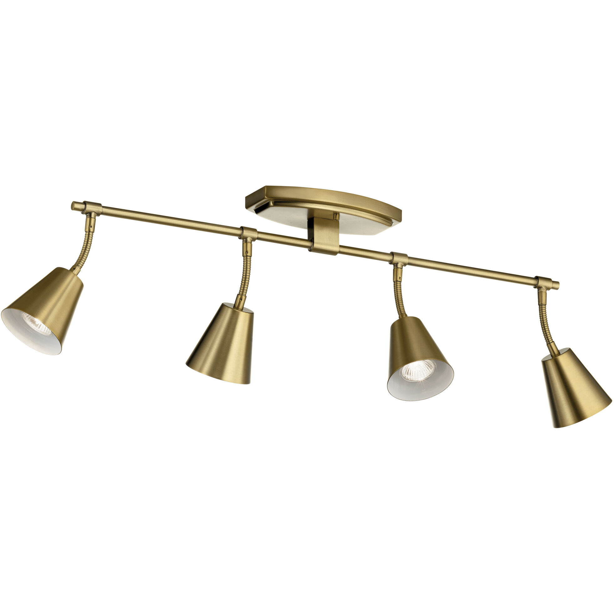 Sylvia 4 Light 120 Brushed Natural Brass Rail Light Ceiling Light