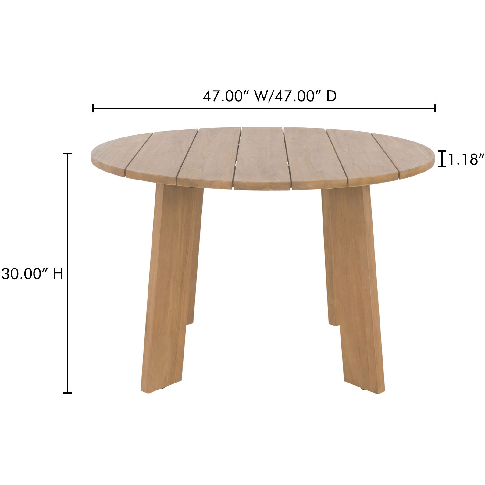 Delta 47 X 47 inch Natural Outdoor Dining Table, Round
