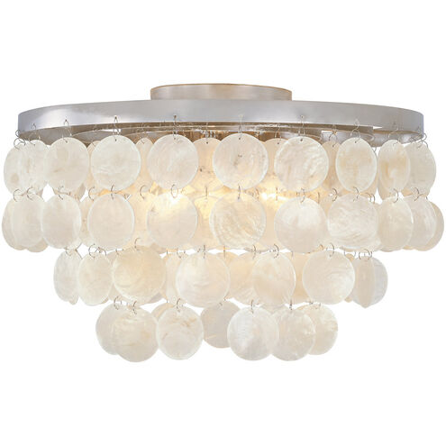 Shelby 3 Light 16.25 inch Polished Nickel Flush Mount Ceiling Light