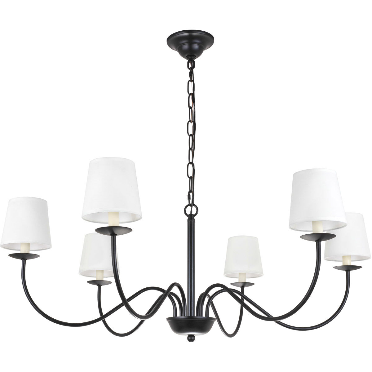 Eclipse 6 Light 37 inch Black Chandelier Ceiling Light